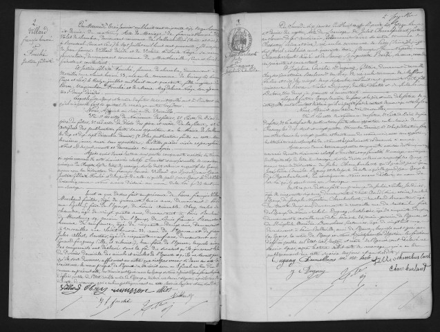 Registre des mariages (1866). Tables alphabétiques (au nom des hommes puis au nom des femmes).