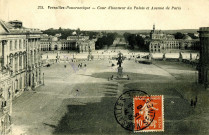 Versailles, panoramique - cour d'honneur du Palais et Avenue de Paris.