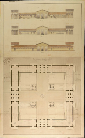 Marché projeté pour la ville de Versailles. Projet A, n°2 (marché Notre-Dame).