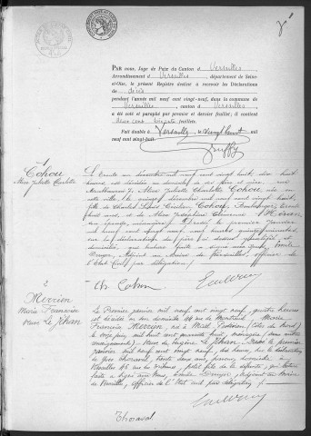 Registre des décès (1929). Table alphabétique.