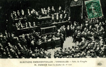 Élections présidentielles - Versailles - Salle du Congrès - M. Dubost lisant le résultat du 1er tour. E.L.D.