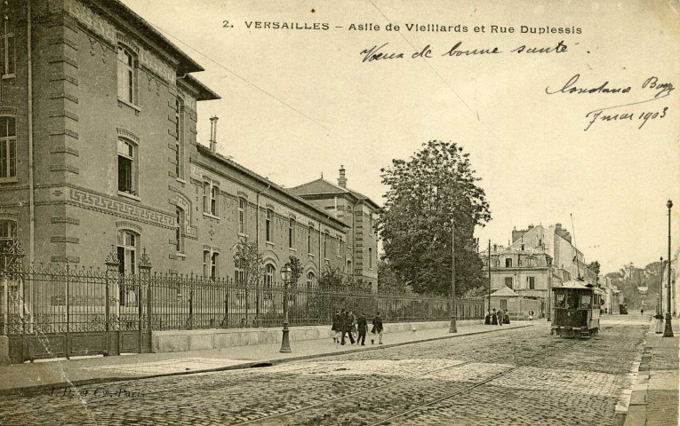 Versailles - Asile de vieillards et rue Duplessis. E.D et Cie, Paris