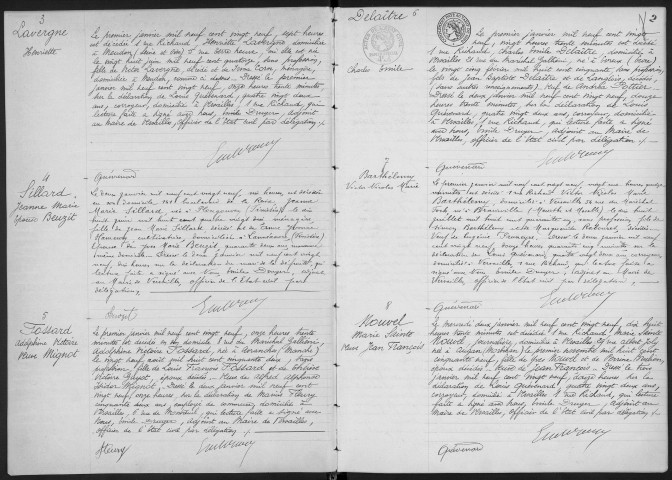 Registre des décès (1929). Table alphabétique.