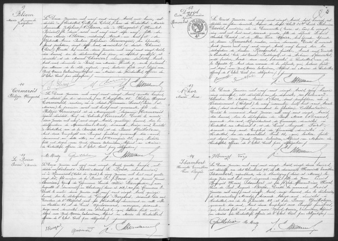 Registre des décès (1923). Table alphabétique.