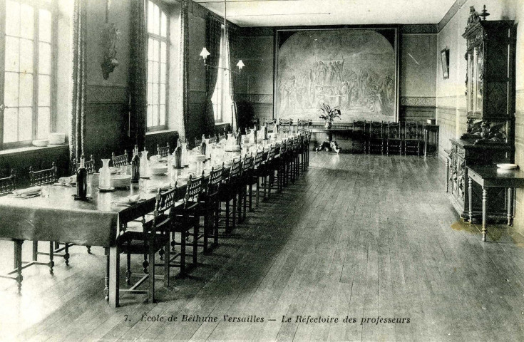 École de Béthune - Versailles - Le Réfectoire des professeurs. Héliotypie A. Bourdier, Versailles