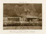 Vue de l'Incendie des Ecuries du Roi à Versailles.