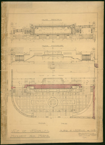 Monument aux Morts. Façade principale et postérieure.