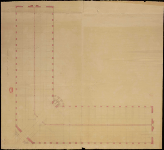 Esquisse du nouveau marché Notre-Dame (détail d'une partie d'un carré).