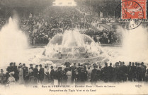 Parc de Versailles - Grandes Eaux - Bassin de Latone - Perspective du Tapis Vert et du Canal. E.L.D.