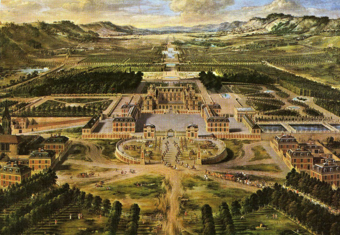 Le château et les jardins de Versailles en 1668.