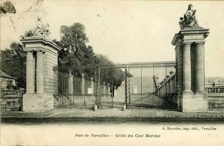 Parc de Versailles - Grille des Cent Marches. A. Bourdier, imp.-édit., Versailles