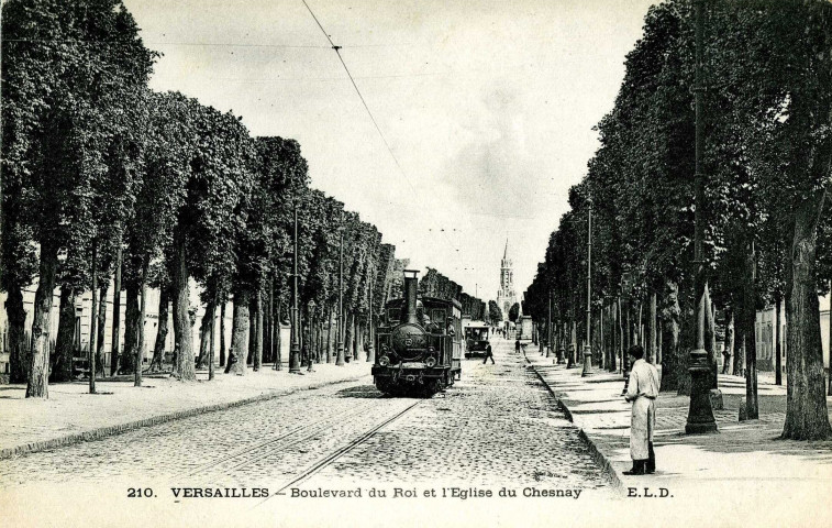 Versailles - Boulevard du Roi et l'église du Chesnay. E.L.D.