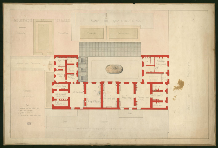 Bibliothèque de Versailles. Quatrième étage.