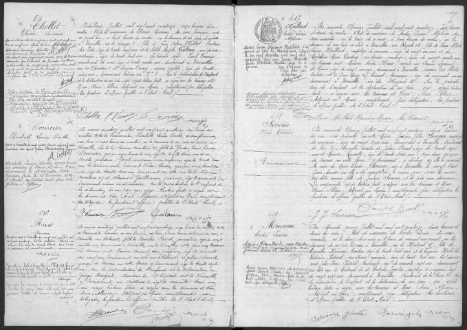 Registre des naissances : actes n° 611-1078 (1914). Table alphabétique.