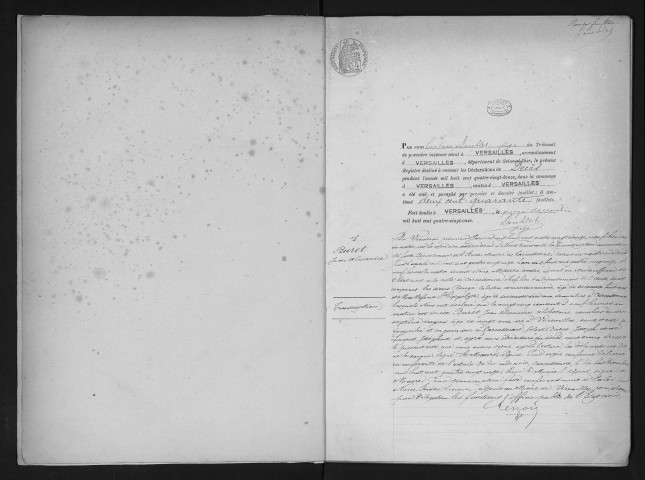 Registre des décès (1892). Table alphabétique.