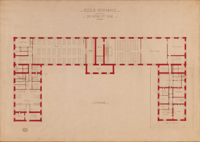 Ecole normale de Seine-et-Oise. Deuxième étage (modification).