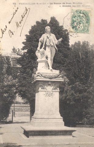 Versailles (S.-et-O.) - La Statue de Jean Houdon. A. Bourdier, impr.-édit., Versailles