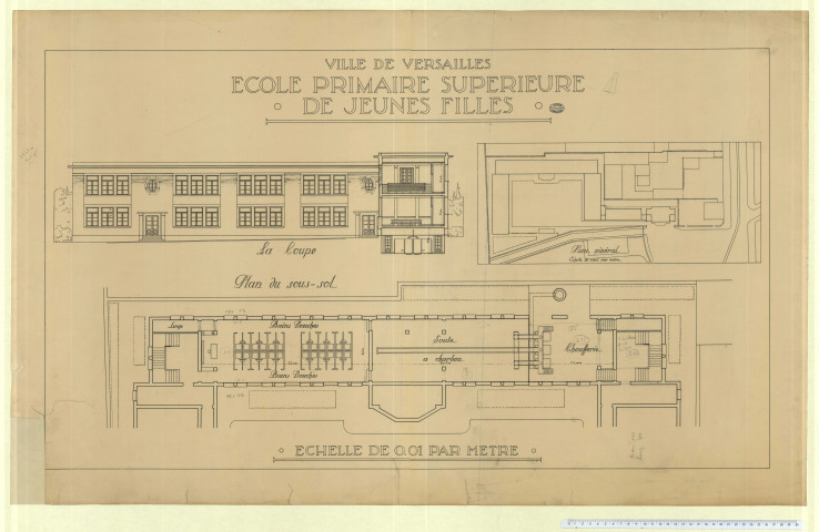 Ecole Primaire Supérieure de Jeunes Filles. Sous-sol.