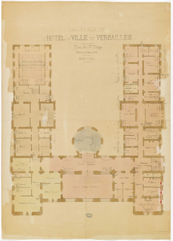 Chauffage de l'Hôtel de ville de Versailles. Premier étage.