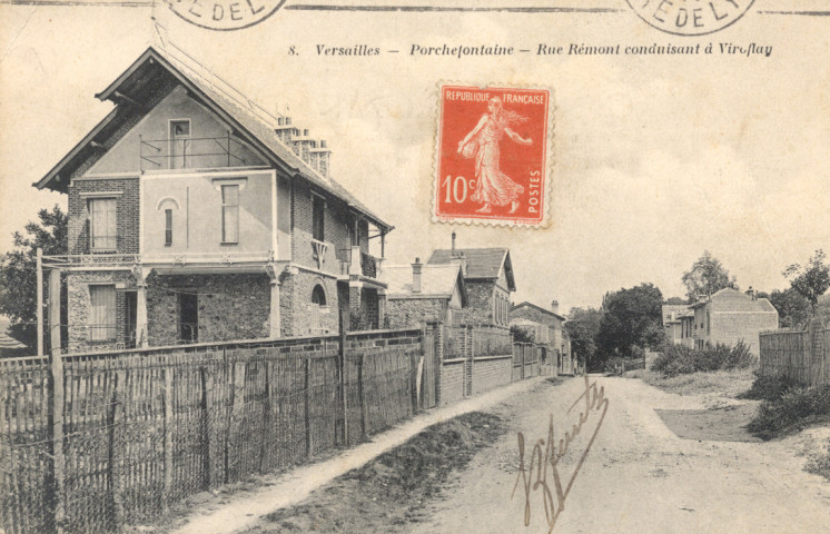 Versailles - Porchefontaine - Rue Rémont conduisant à Viroflay. A. Bourdier, impr.-édit., Versailles