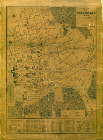Plan de Versailles dressé par Bieuville en 1900.
