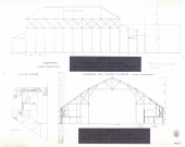 "Salle des Droits de l'Homme ". Charpente et plan de la toiture.