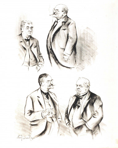 Figures politiques de la Belle époque : Legrand, Ranc, Bonnefille et Penot.
