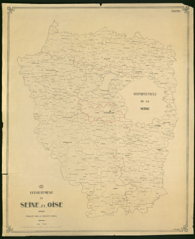 Plan du département de Seine-et-Oise (avec annotations).