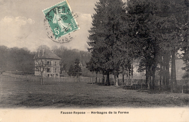 Fausse-Repose - Herbages de la Ferme. Photo-Email, Depose - A. Berger frères, 9, Rue Thenard, Paris