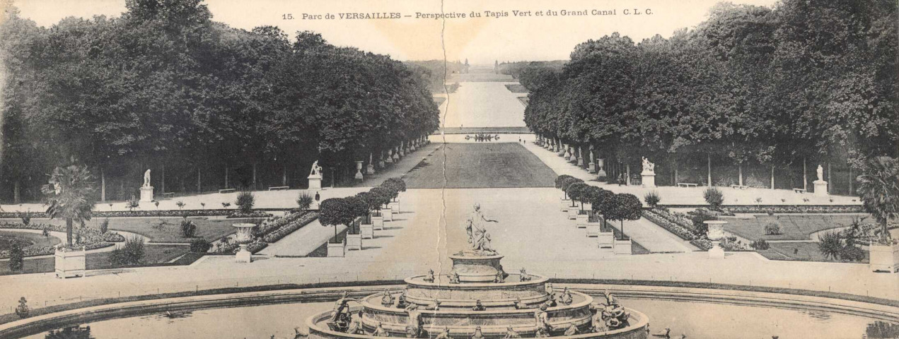 Parc de Versailles - Perspective du tapis Vert et du Grand Canal. C.L.C.