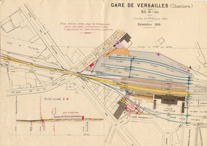 Chemins de fer de l'ouest. Projet d'établissement d'un quai à bestiaux.
