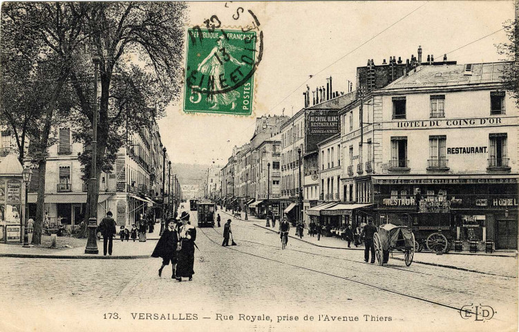 Versailles - Rue Royale, prise de l'Avenue Thiers. E.L.D.