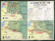 Carte de la Guerre de 1914-1918. Les fronts français.