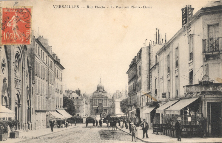 Versailles - Rue Hoche - La Paroisse Notre-Dame. Édit. Adam Potel, tabacs