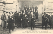 Congrès de Versailles - 17 janvier 1913 - Arrivée des parlementaires et de M. Dubost, président du Sénat. F. Fleury photo. - impr.-édit., Paris