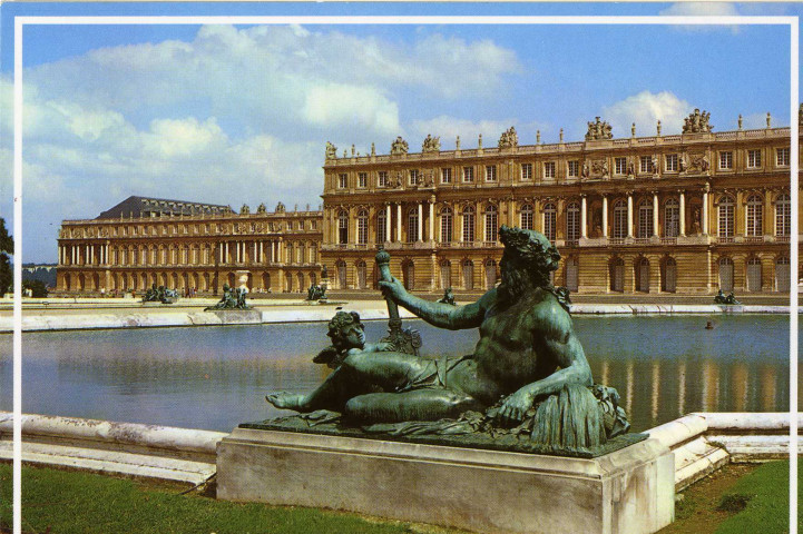 Versailles - Le Parterre d'eau et le Château - Le fleuve le Rhône par Tuby. Éditions d'Art Lys, Versailles