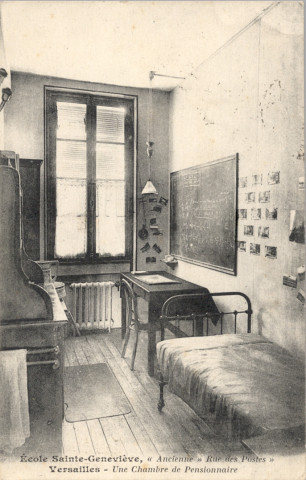 École Sainte-Geneviève, "Ancienne" Rue des Postes" - Versailles - Une Chambre de Pensionnaire. Édition J. David - E. Vallois, Paris