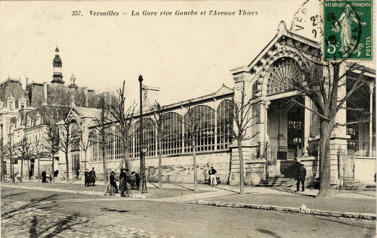 Versailles - La Gare rive Gauche et l'Avenue Thiers. Héliotypie Bourdier et Faucheux, Versailles