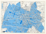 Plan de la ville de Versailles avec indication des légendes. Au verso : les édifices, services publics, loisirs et répertoire des rues.