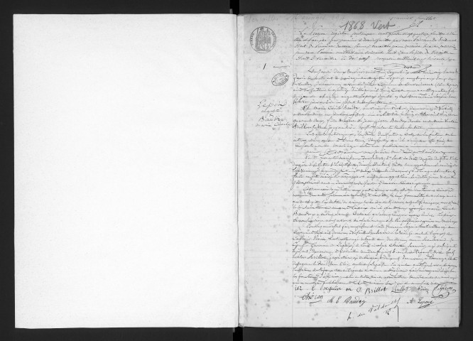 Registre des mariages (1868). Tables alphabétiques (au nom des hommes puis au nom des femmes).