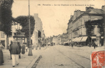 Versailles - La Rue Duplessis et le Boulevard de la Reine. Héliotypie A. Bourdier, Versailles