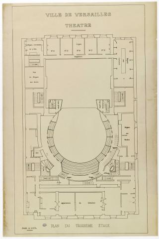 Théâtre Montansier. Troisième étage (avec annotations manuscrites).