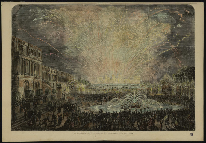 Feu d'artifice tiré dans le Parc de Versailles, le 20 août 1864.