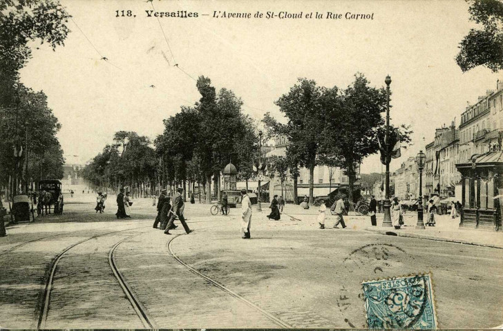 Versailles - L'Avenue de St-Cloud et la Rue Carnot.