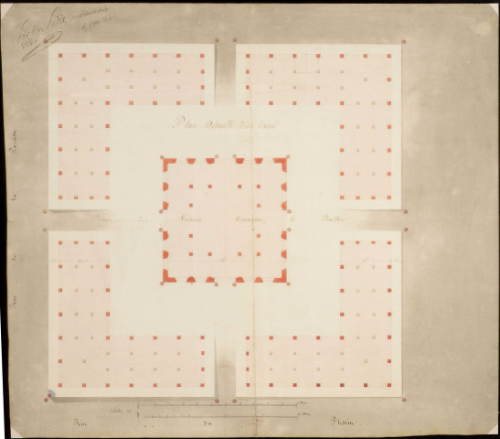 Marché Notre-Dame. Plan détaillé d'un carré.