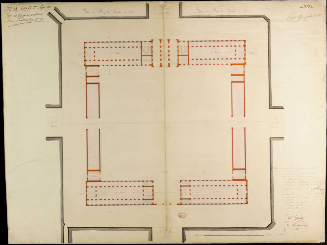 Marché Notre-Dame. Plan du rez-de-chaussée et des caves.