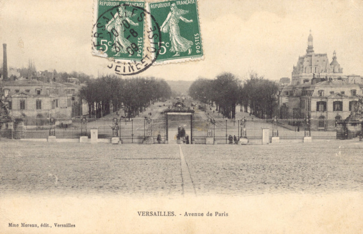 Versailles - Avenue de Paris. Mme Moreau, édit., Versailles