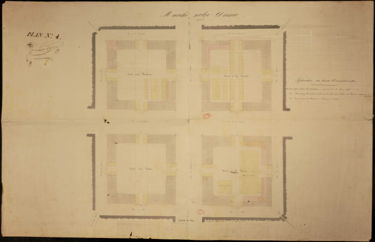 Marché Notre-Dame. Projet de marché à construire sur l'emplacement des baraques dans la place du marché Notre-Dame.