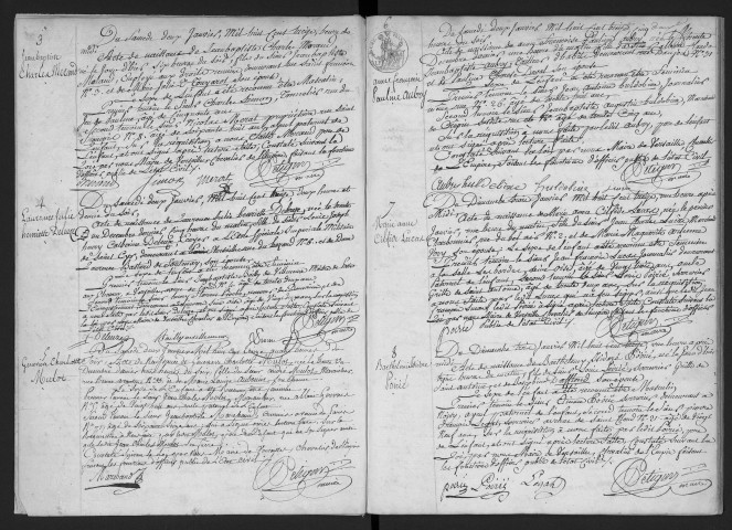 Registre des naissances (1813). Table alphabétique.