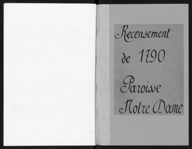 Année 1790. Recensement de la population par paroisses.